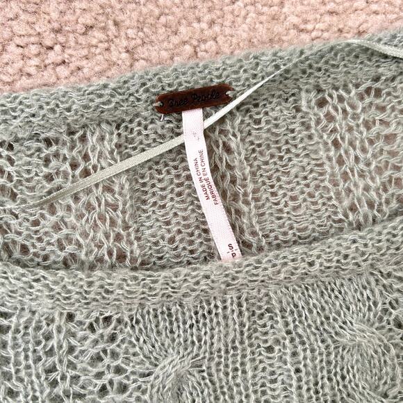 Free People Alpaca Wool Blend Angel Soft Pullover Mint Sweater Size S - Picture 6 of 9